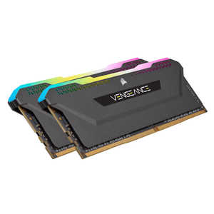 CORSAIR 増設メモリ VENGEANCE RGB PRO SL ブラック [DIMM DDR4 /16GB /2枚] CMH32GX4M2E3200C16