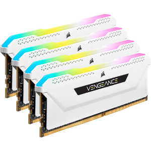 CORSAIR 増設メモリ VENGEANCE RGB PRO SL ホワイト [DIMM DDR4 /8GB /4枚] CMH32GX4M4D3600C18W