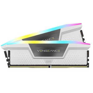 コルセア　CORSAIR 増設用メモリ DDR5 6000MT/s 32GB（16GBx2) UDIMM 36-44-44-96 XMP 3.0 VENGEANCE RGB DDR5 White Black PCB 1.4V CMH32GX5M2E6000C36W