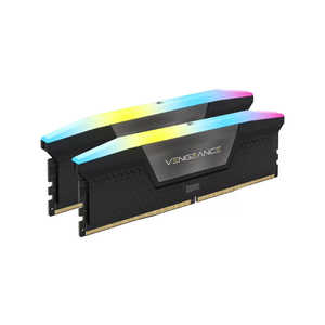 コルセア CORSAIR DDR5 6800MT/s 96GB(48GBx2) UDIMM 40-50-50-110 XMP 3.0 VENGEANCE RGB DDR5 Black RGB LED 1.4V CMH96GX5M2B6800C40