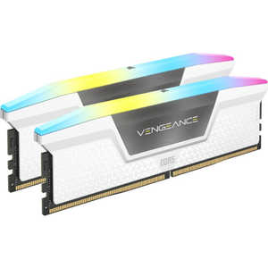 륻 CORSAIR ߥ DDR5 5600MT/s 32GB(16GBx2) UDIMM 40-40-40-77 XMP 3.0 VENGEANCE RGB DDR5 White 1.25V CMH32GX5M2B5600C40W