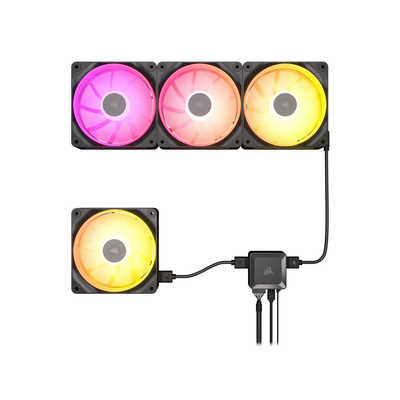 【最終値下げ】CORSAIR lx120 RGB コルセア　3個セット コルセア CORSAIR iCUE LINK LX120 RGB Triple Fans Starter Kit CO
