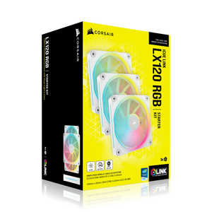 コルセア CORSAIR iCUE LINK LX120 RGB WHITE Triple Fans Starter Kit CO-9051030-WW コルセア CORSAIR iCUE LINK LX120 RGB WHITE Triple Fans Starter Kit CO-9051030-WW