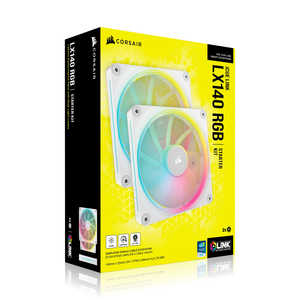 コルセア CORSAIR iCUE LINK LX140 RGB WHITE Dual Fans Starter Kit CO-9051032-WW コルセア CORSAIR iCUE LINK LX140 RGB WHITE Dual Fans Starter Kit CO-9051032-WW