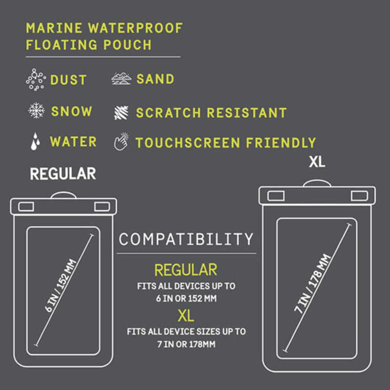 ペリカン ペリカン スマートフォン用防水・防塵ケース IP68規格 Pelican Marine Waterproof Floating XL Black/Lime Green PP044688 PP044688