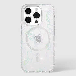 KATESPADE iPhone 15 Pro Max KSNY Protective Hardshell MagSafe対応 - Modern Floral Glitter Silver KS052638