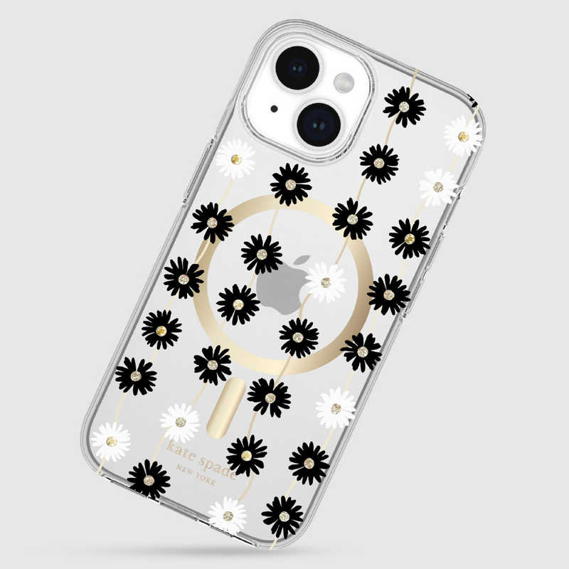 KATESPADE KATESPADE iPhone 15 KSNY Protective Hardshell MagSafe対応 - Daisy Chain/Black White KS05243204 KS05243204