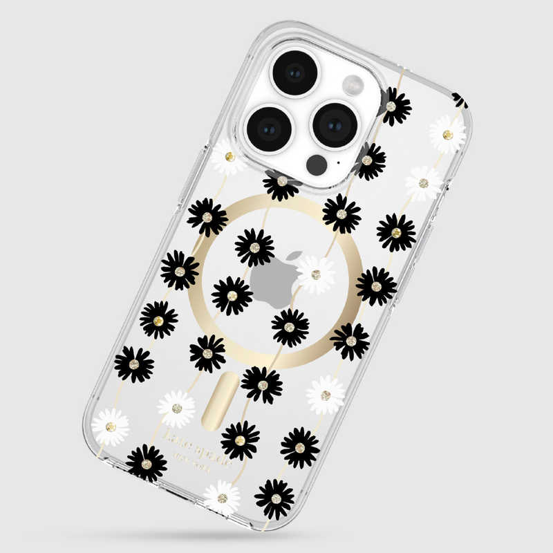 KATESPADE KATESPADE iPhone 15 Pro KSNY Protective Hardshell MagSafe対応 - Daisy Chain/Black White KS05249804 KS05249804