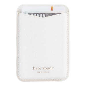 KATESPADE Kate Spade Magnetic Card Holder works with MagSafe - White Glitter KS053070
