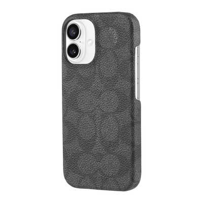 COACH iPhone 16 Coach Slim Wrap Case - Signature Charcoal