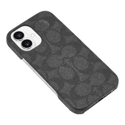 COACH iPhone 16 Coach Slim Wrap Case - Signature Charcoal