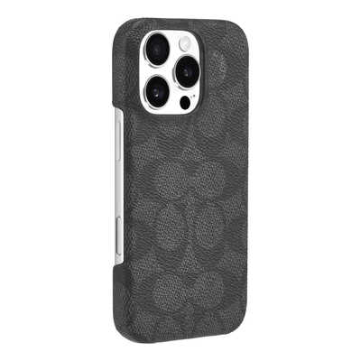COACH iPhone 16 Pro Coach Slim Wrap Case - Signature Charcoal