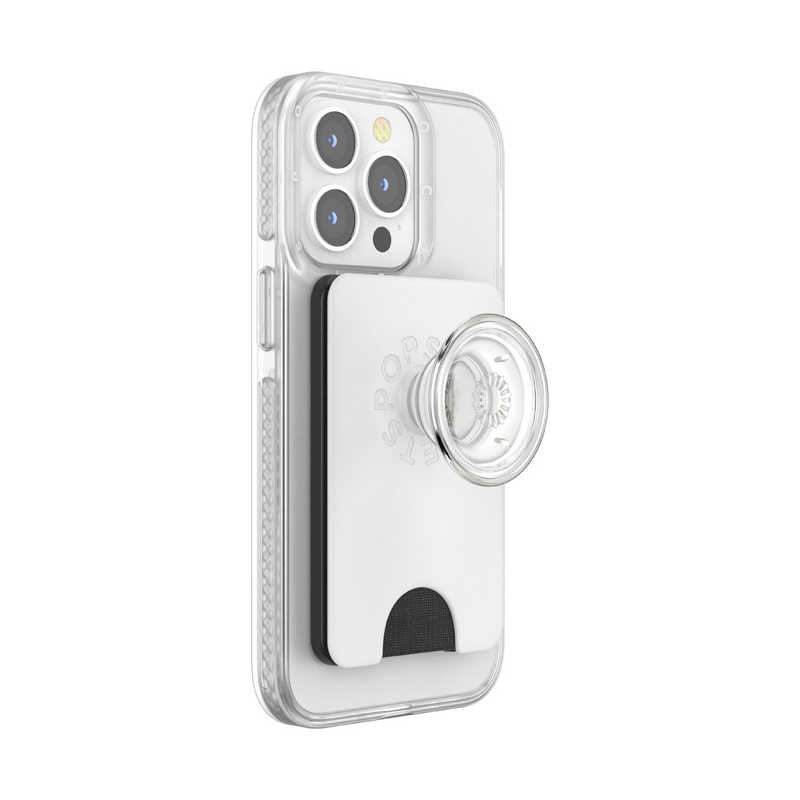 POPSOCKETS POPSOCKETS PopWallet＋MagSafe Solid Clear White (MagSafeケース対応) 806241 806241