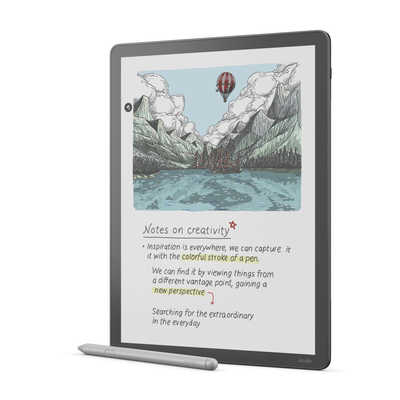 Amazon Kindle Scribe Colorsoft 11インチ、厚さ5.4mm・重さ400g、10色