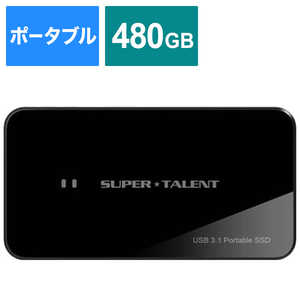 SUPERTALENT 外付けSSD RAIDDrive ブラック [480GB /ポータブル型] FUW480UCU0