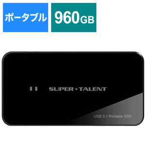 SUPERTALENT 外付けSSD RAIDDrive ブラック [960GB /ポータブル型] FUW960UCU0
