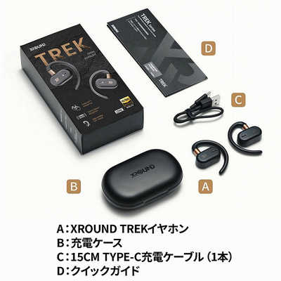 XROUND TREK トレック ながら聴き オープンイヤー型 ［ワイヤレス(左右