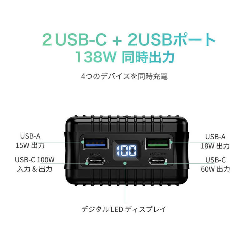 ZENDURE ZENDURE モバイルバッテリｰ SUPER TANK  [26800mAh /USB Power Delivery対応 /充電タイプ] ZDA8PDPBPL ZDA8PDPBPL