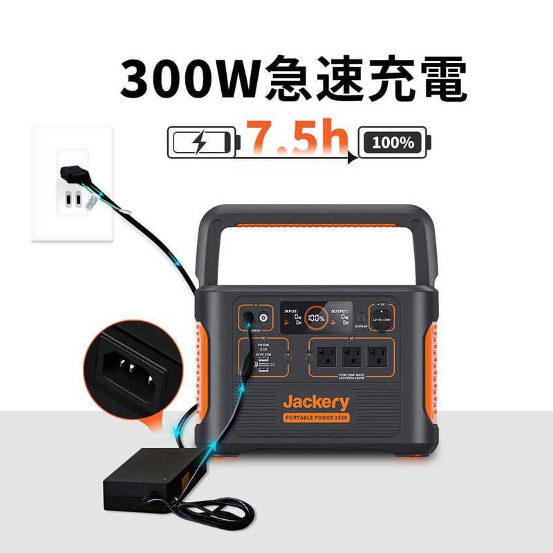 JACKERY JACKERY ACアダプター 300W(Jackery ポータブル電源1500｢PTB152｣専用) HKA300240A3-7D HKA300240A3-7D