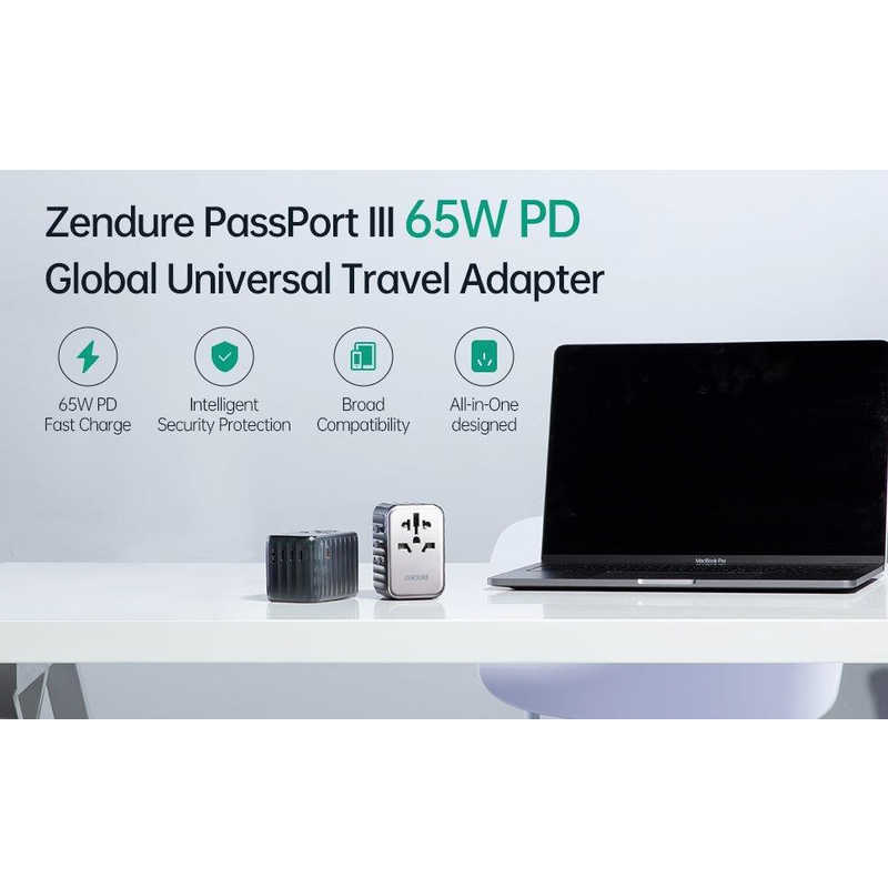 ZENDURE ZENDURE Passport III ブラック USB 4ポート搭載 最大PD65W ［5ポート /USB Power Delivery対応 /GaN(窒化ガリウム) 採用］ ZDPPG3BK ZDPPG3BK