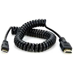 アトモス 1 X Coiled Mini HDMI to Full HDMIケーブル(50cm) ATOMCAB009