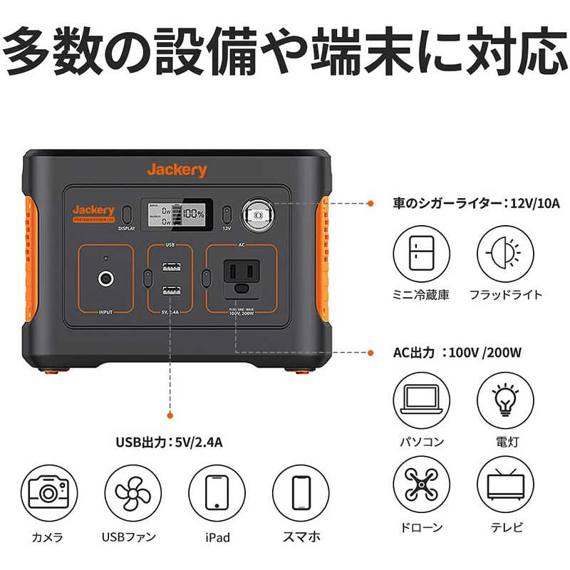 JACKERY JACKERY ポータブル電源 240 [241Wh /4出力 /ソーラーパネル(別売)]  PTB021 PTB021