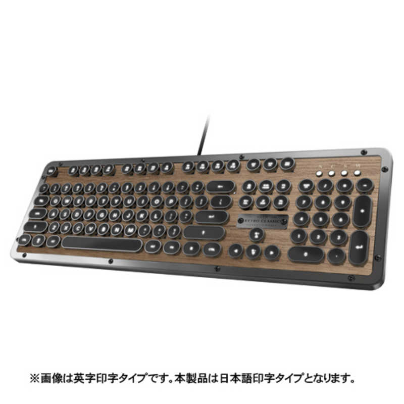 AZIO AZIO タイプライター型キーボード USB接続 日本語配列 Retro Classic Elwood MK-RETRO-W-01B-JP ウッド MK-RETRO-W-01B-JP ウッド