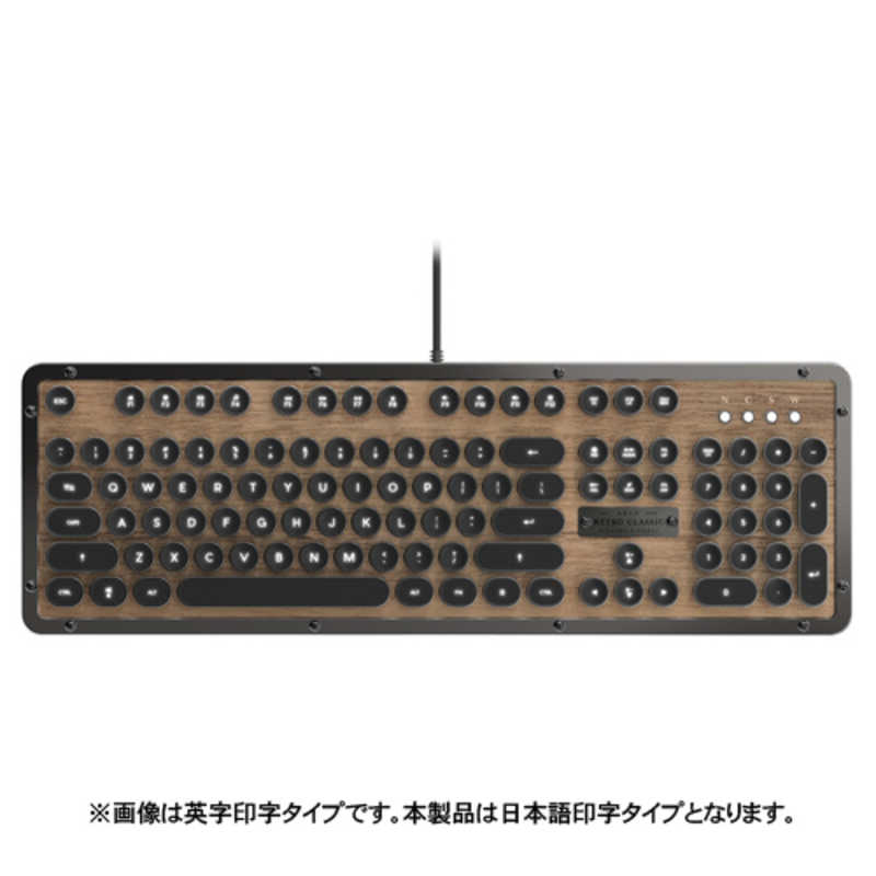 AZIO AZIO タイプライター型キーボード USB接続 日本語配列 Retro Classic Elwood MK-RETRO-W-01B-JP ウッド MK-RETRO-W-01B-JP ウッド