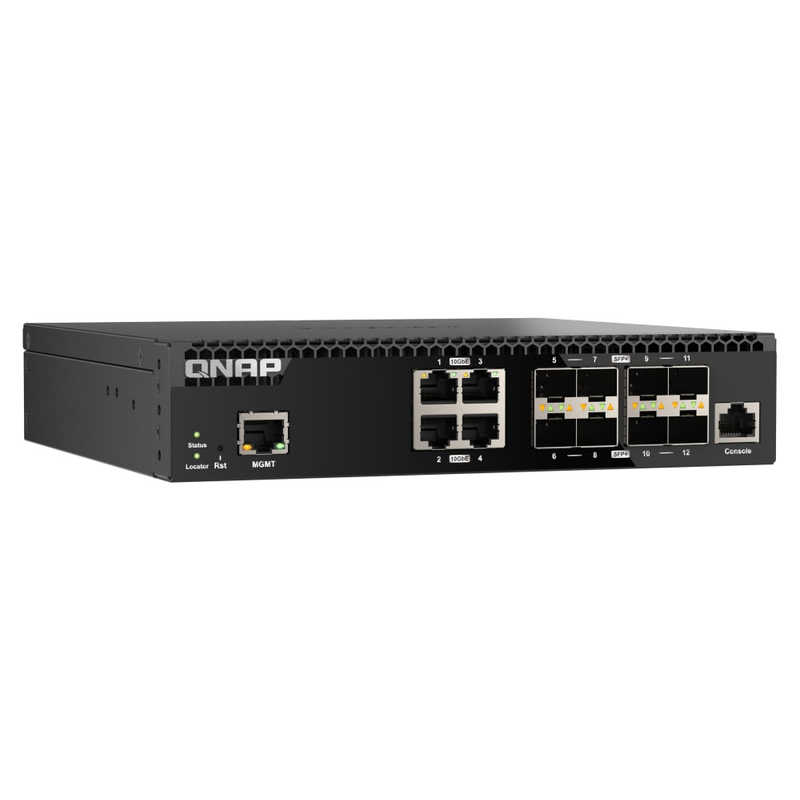 QNAP QNAP スイッチングハブ［10GbE SFP＋ポート×8/0GbE RJ45ポート×4］ QSW-M3212R-8S4T QSW-M3212R-8S4T