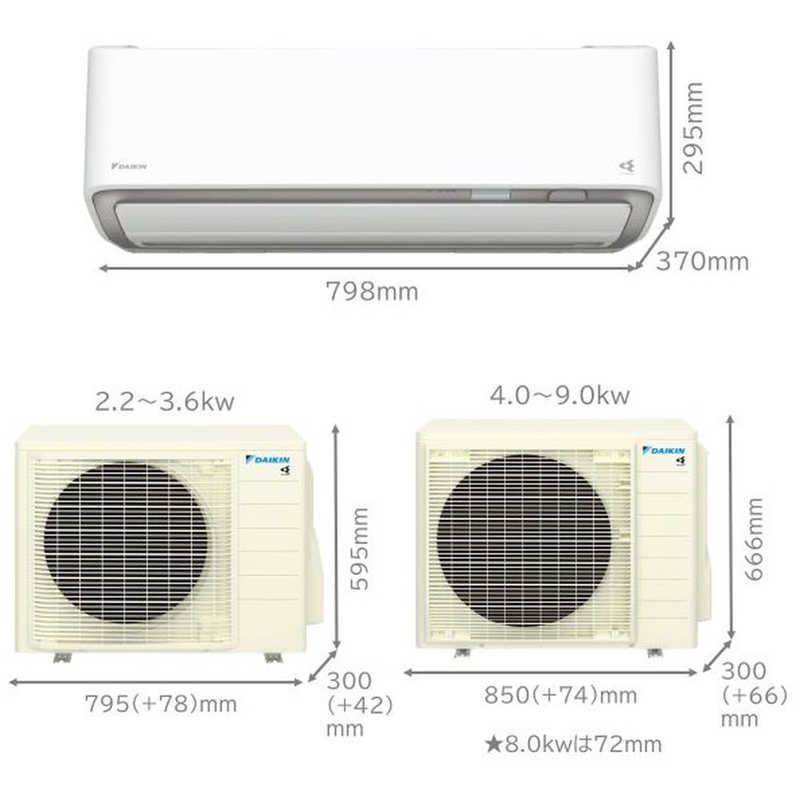 ダイキン　DAIKIN ダイキン　DAIKIN エアコン ABKシリーズ おもに14畳用 (ビックカメラグループオリジナル) AN403AABKP-W ホワイト AN403AABKP-W ホワイト