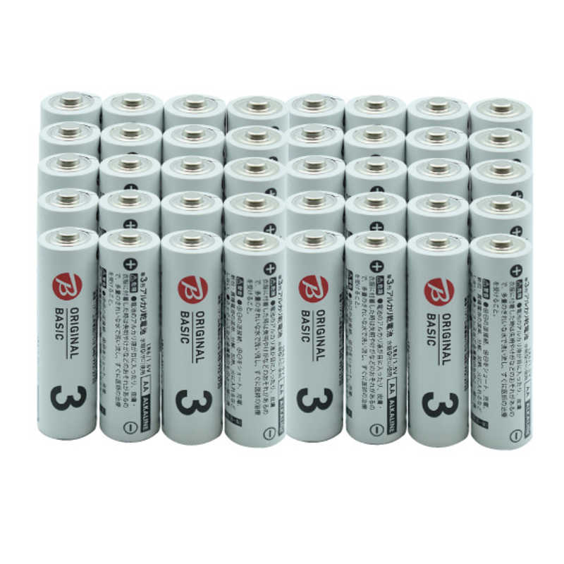 ORIGINALBASIC ORIGINALBASIC 単3電池 ブリスターパック 10点セット ［40本 /アルカリ］ ホワイト  