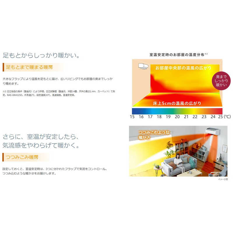 日立　HITACHI 日立　HITACHI エアコン 2025年 白くまくん XBKシリーズ おもに14畳用 (ビックカメラグループオリジナル)  RAS-XR4025DBK-W RAS-XR4025DBK-W