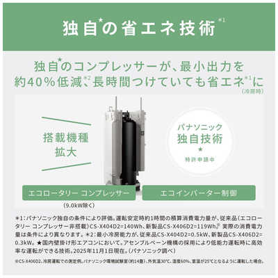 パナソニック Panasonic エアコン 2026年 Eolia エオリア Xシリーズ