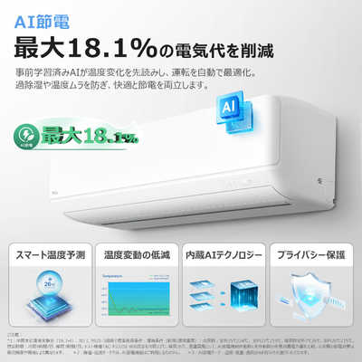 TCL エアコン 2026年 AI節電シリーズ おもに6畳用 TAC-P2225I-W の通販