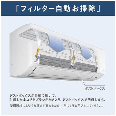 ダイキン フィルター自動お掃除 ルームエアコン F25VTCXS-W 2018年製 こんなお悩みありませんか？ 011 | お悩み解決情報 | ダイキン工業株式会社