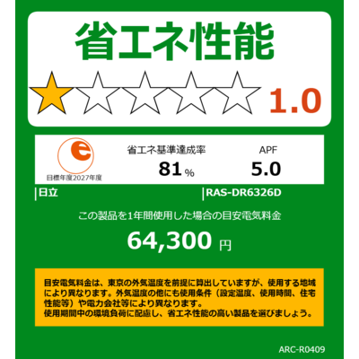 日立 HITACHI エアコン 2026年 白くまくん Dシリーズ おもに20畳用 RAS