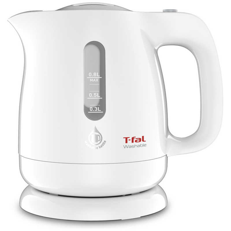 T-fal T-fal 電気ケトル Washable(ウォッシャブル) [0.8L] KO8001JP ホワイト KO8001JP ホワイト