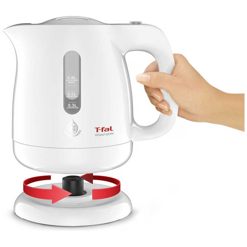 T-fal T-fal 電気ケトル Washable(ウォッシャブル) [0.8L] KO8001JP ホワイト KO8001JP ホワイト