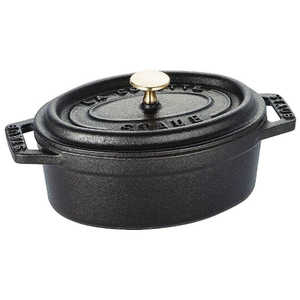 STAUB 《IH対応》ホーロー鍋 ｢ミニピコココットオーバル｣(200ml) 40500-111 ブラック