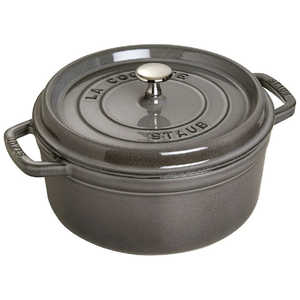 STAUB 《IH対応》ホーロー鍋 「ピコココットラウンド」(1.7L) グレー 40509484 STAUB 《IH対応》ホーロー鍋 「ピコココットラウンド」(1.7L) グレー 40509484