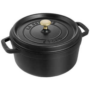 STAUB 《IH対応》ホーロー鍋 ｢ピコココットラウンド｣(3.8L) 40500-241 ブラック