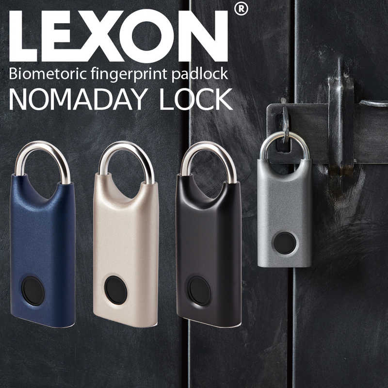 LEXON LEXON 最大10人まで登録可能!指紋認証式南京錠 防水･防塵機能完備 TYPE-Cケーブル充電 365日スタンバイ (レクソン) ダークブルー LL128 LL128