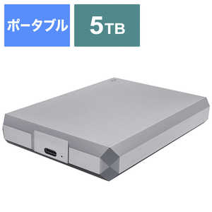 エレコム　ELECOM 外付けHDD LaCie Mobile Drive 5TB USB-C スペースグレイ [ポータブル型 /5TB] STHG5000402
