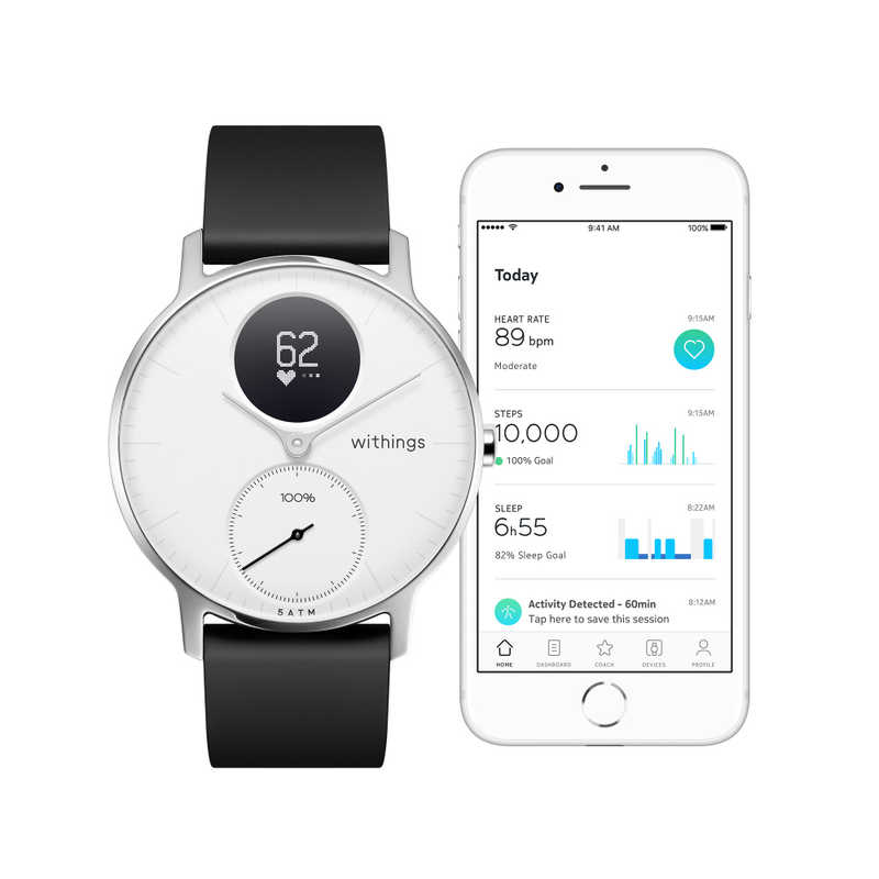 WITHINGS WITHINGS ウェアラブル端末(ウォッチタイプ)36mm ｢Steel HR｣ HWA03-36WHITE-ALL-JP White ホワイト HWA03-36WHITE-ALL-JP White ホワイト