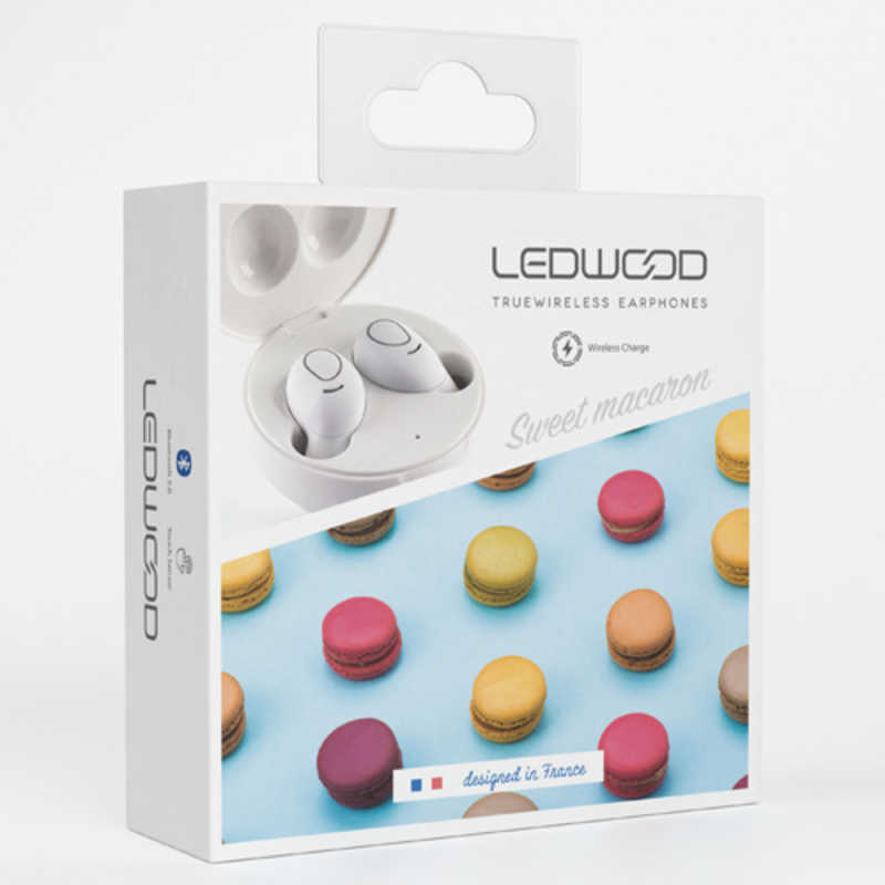 LEDWOOD LEDWOOD フルワイヤレスイヤホン SWEET MACARON ホワイト [リモコン･マイク対応 /ワイヤレス(左右分離) /Bluetooth] LW-0002 LW-0002