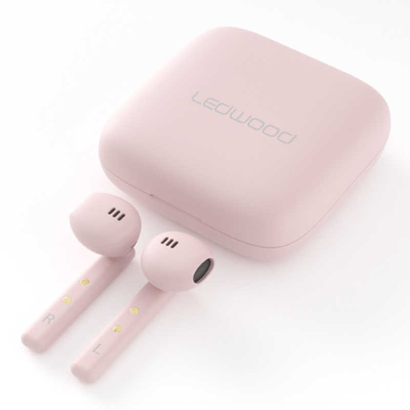LEDWOOD LEDWOOD フルワイヤレスイヤホン SORBET ピンク [リモコン･マイク対応 /ワイヤレス(左右分離) /Bluetooth] LW-0014 LW-0014