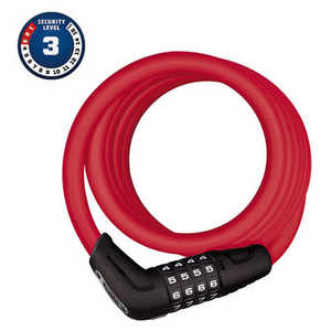 ダイヤル式ケーブルロック ABUS NUMERO COMBO 5510(1800mm/レッド) RED 85_3605130106