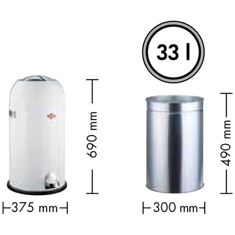 ペダルビン WESCO ウェスコ クラシックペダルビン33L ブラック KICKMASTER CLASSIC LINE SOFT 183631-62 - 1