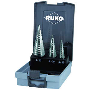 RUKO社 RUKO 3枚刃スパイラルステップドリル 3本組セット ハイス 101326RO RUKO社 RUKO 3枚刃スパイラルステップドリル 3本組セット ハイス 101326RO