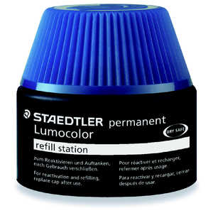 ステッドラー ルモカラーペン専用補充インク 油性ブルー 487 17-3